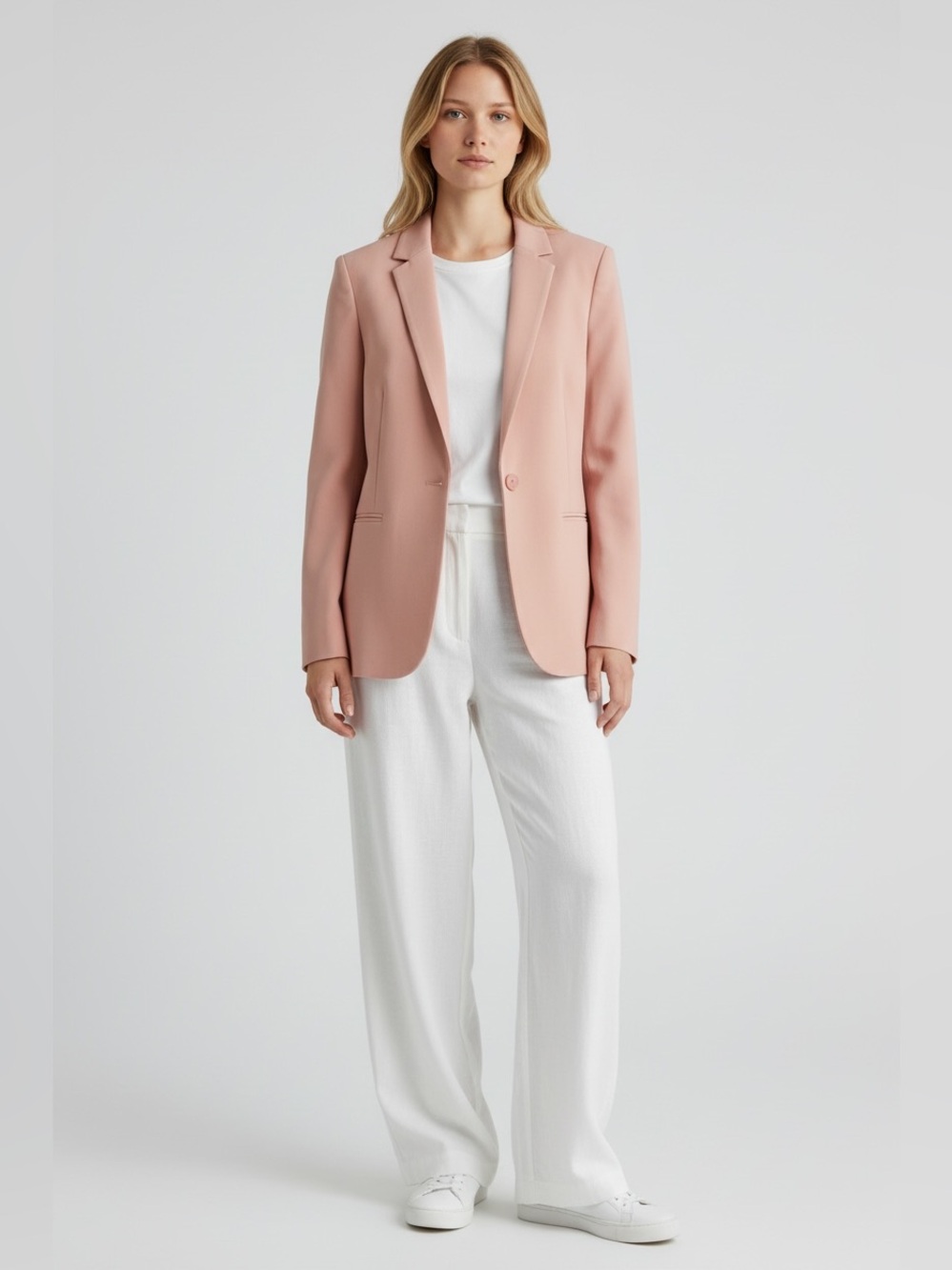Reiss Pink Indi Single-Button Blazer